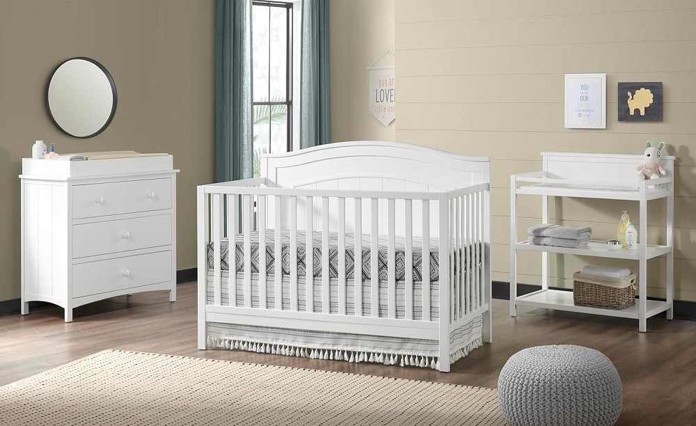 Oxford Baby North Bay 4-in-1 Convertible Crib, Snow White, GreenGuard Gold Certified Richmond - photo 2