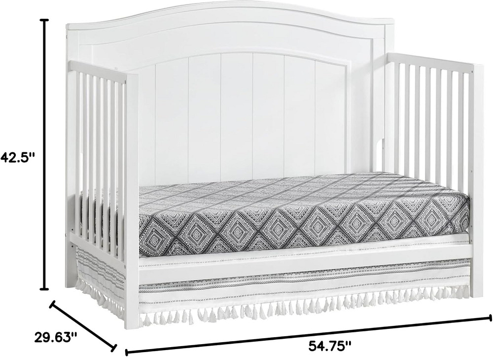 Oxford Baby North Bay 4-in-1 Convertible Crib, Snow White, GreenGuard Gold Certified Richmond - photo 7
