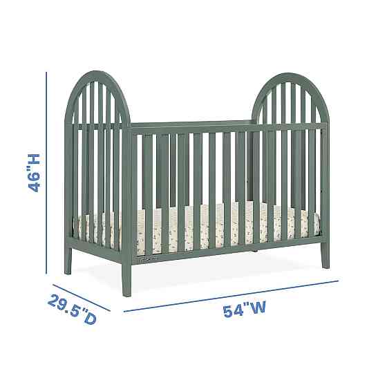 Delta Children Milano 4-in-1 Convertible Crib - Greenguard Gold Certified, Grassy Glen Richmond