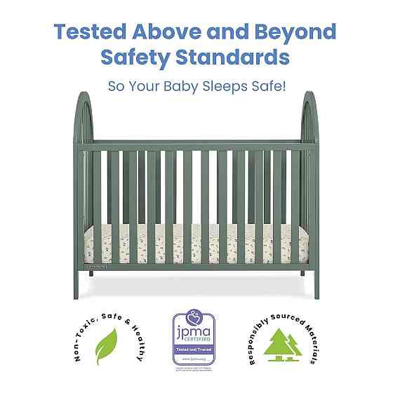 Delta Children Milano 4-in-1 Convertible Crib - Greenguard Gold Certified, Grassy Glen Richmond