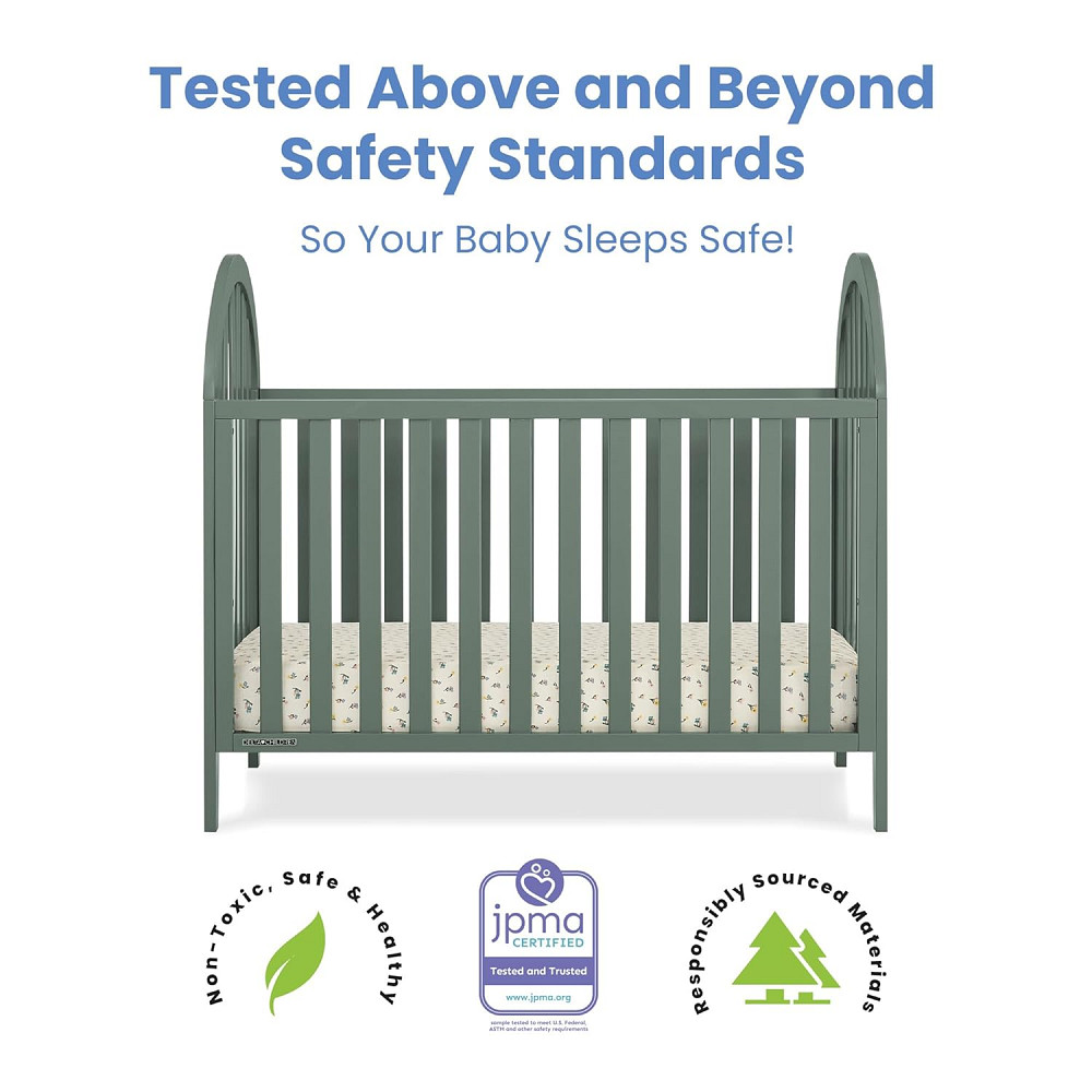 Delta Children Milano 4-in-1 Convertible Crib - Greenguard Gold Certified, Grassy Glen Richmond - photo 4
