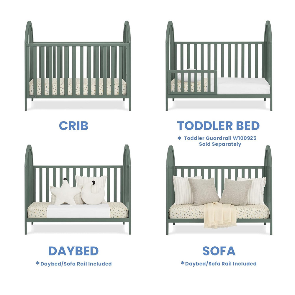Delta Children Milano 4-in-1 Convertible Crib - Greenguard Gold Certified, Grassy Glen Richmond - photo 5