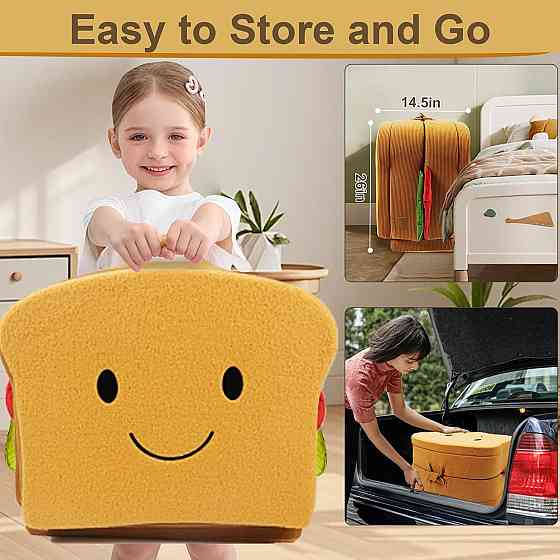 Toddler Travel Bed Sandwich Style - Portable Toddlers Floor Beds, Foldable Soft Foam Travel Crib for Richmond