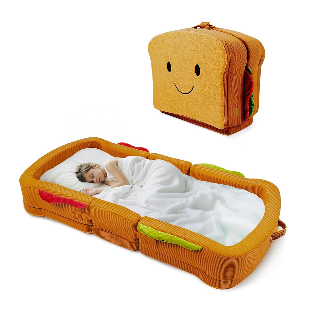 Toddler Travel Bed Sandwich Style - Portable Toddlers Floor Beds, Foldable Soft Foam Travel Crib for Richmond - photo 1