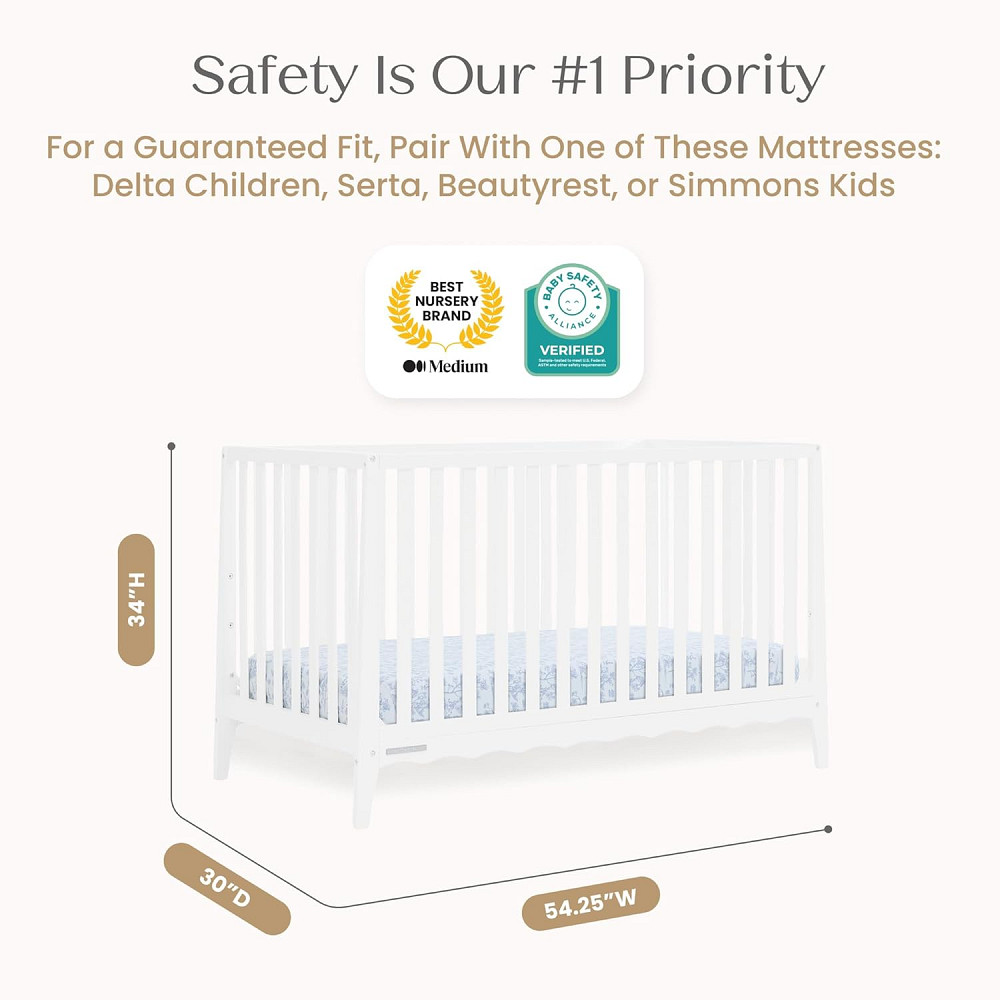 Delta Children Lulu 5-in-1 Convertible Crib, Converts to Toddler Bed, Daybed, Sofa & Full-Size Bed,  Richmond - photo 2