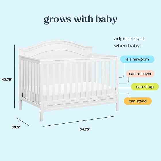 Davinci Charlie 4-in-1 Convertible Crib - GREENGUARD Gold Certified - Converts from Baby Crib to Tod Richmond