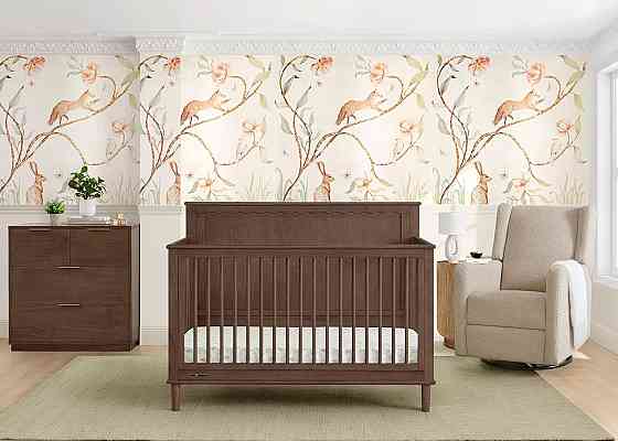 Delta Children Penelope 6-in-1 Convertible Crib - Greenguard Gold Certified, Teak Brown Richmond
