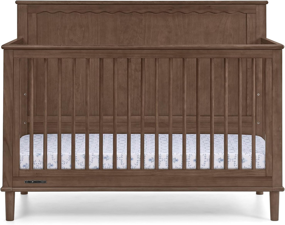 Delta Children Penelope 6-in-1 Convertible Crib - Greenguard Gold Certified, Teak Brown Richmond - photo 8