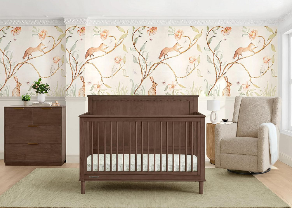 Delta Children Penelope 6-in-1 Convertible Crib - Greenguard Gold Certified, Teak Brown Richmond - photo 2