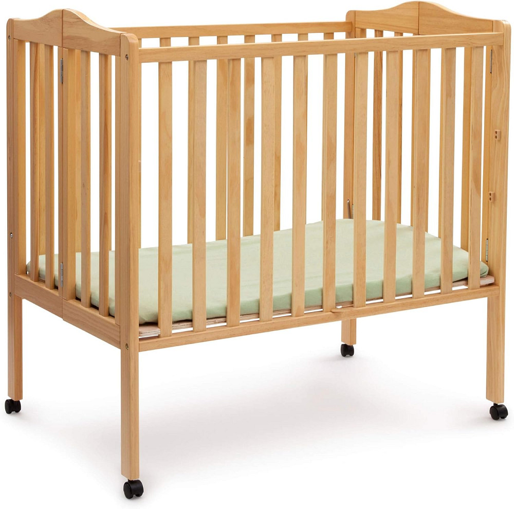 Delta Children Folding Portable Mini Baby Crib with 1.5-inch Mattress - Greenguard Gold Certified, N Richmond - photo 1