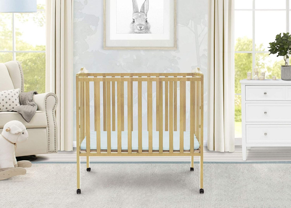 Delta Children Folding Portable Mini Baby Crib with 1.5-inch Mattress - Greenguard Gold Certified, N Richmond - photo 2