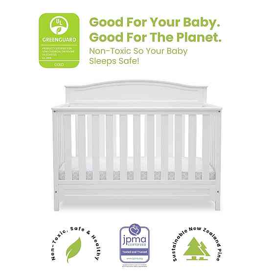 Delta Children Emery 4-in-1 Convertible Baby Crib - Greenguard Gold Certified, White Richmond