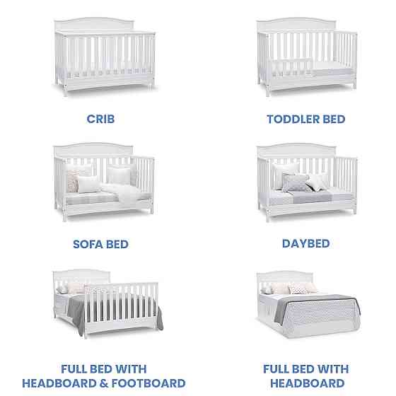 Delta Children Emery 4-in-1 Convertible Baby Crib - Greenguard Gold Certified, White Richmond