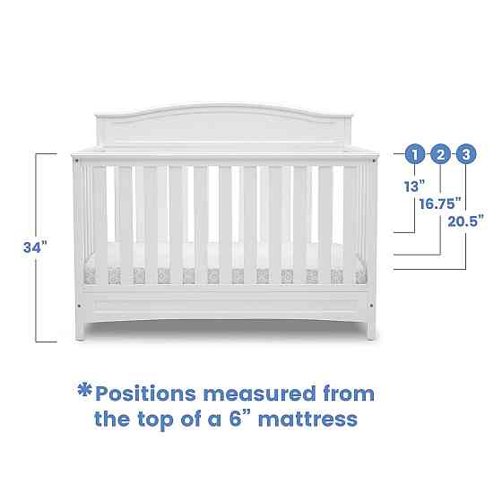 Delta Children Emery 4-in-1 Convertible Baby Crib - Greenguard Gold Certified, White Richmond