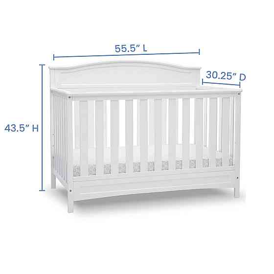 Delta Children Emery 4-in-1 Convertible Baby Crib - Greenguard Gold Certified, White Richmond