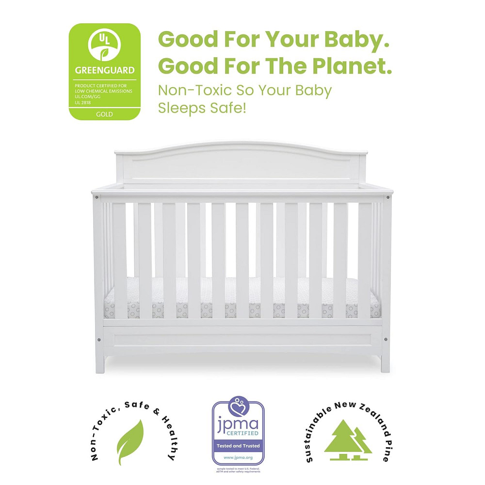 Delta Children Emery 4-in-1 Convertible Baby Crib - Greenguard Gold Certified, White Richmond - photo 4