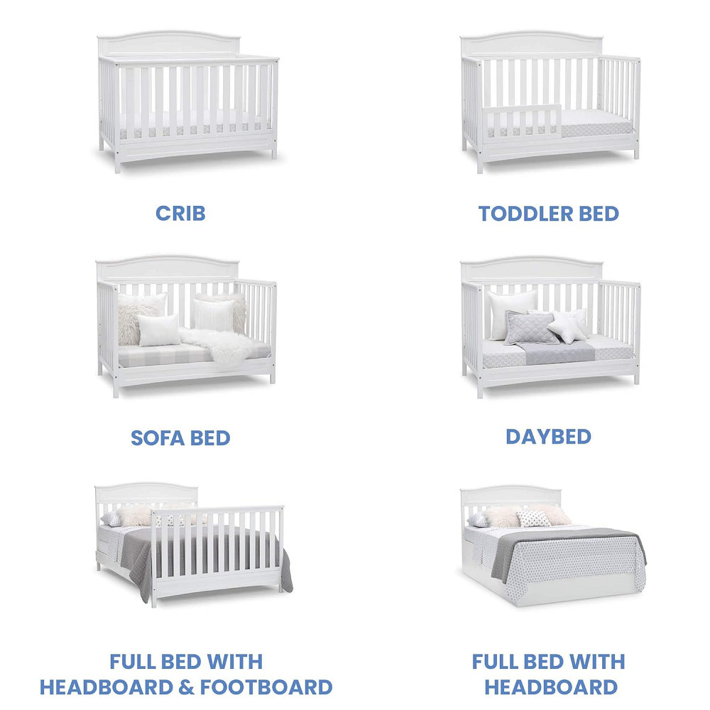 Delta Children Emery 4-in-1 Convertible Baby Crib - Greenguard Gold Certified, White Richmond - photo 5