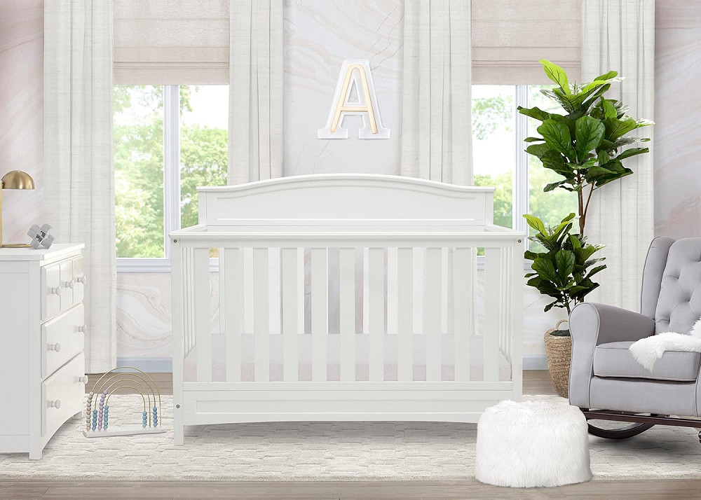 Delta Children Emery 4-in-1 Convertible Baby Crib - Greenguard Gold Certified, White Richmond - photo 2