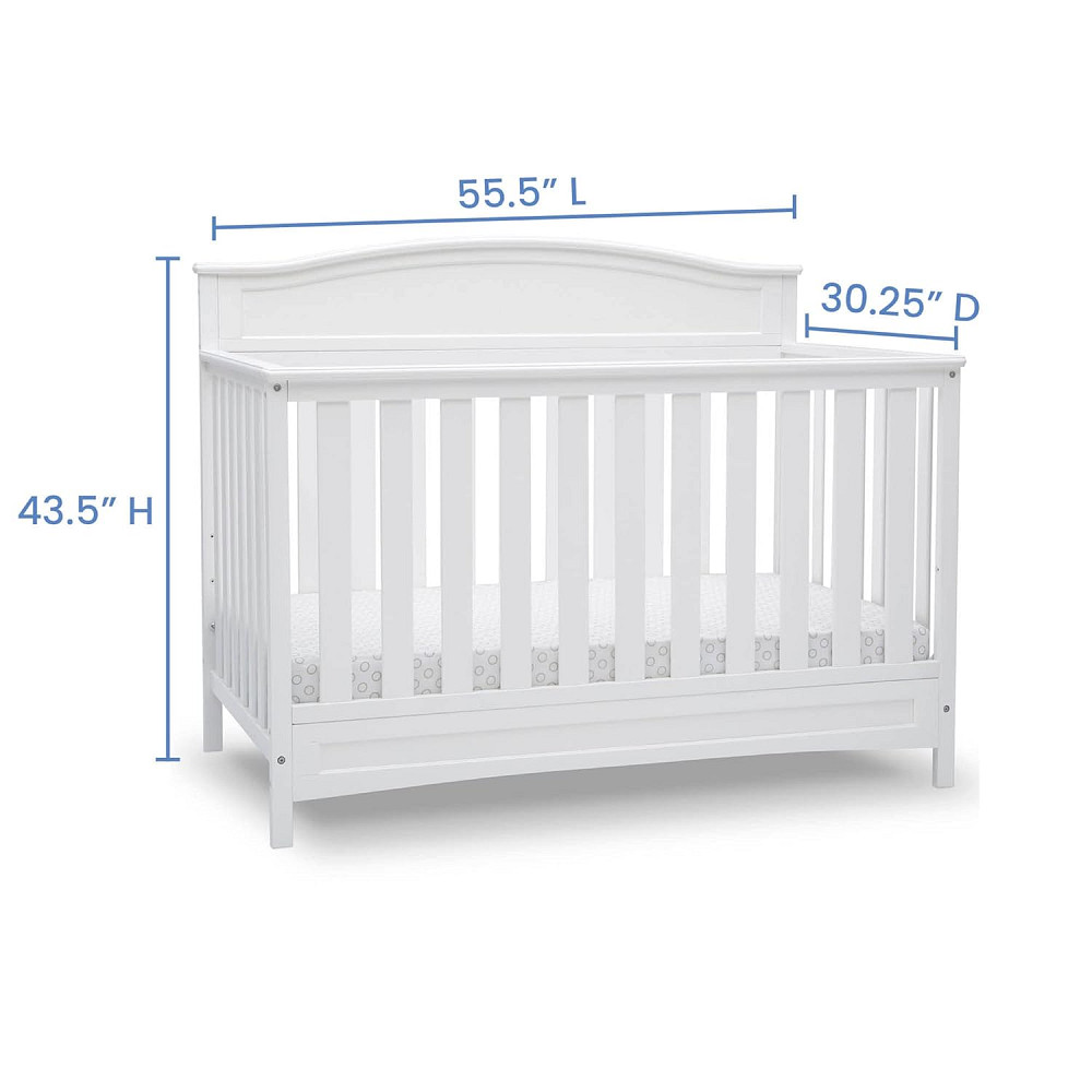 Delta Children Emery 4-in-1 Convertible Baby Crib - Greenguard Gold Certified, White Richmond - photo 3