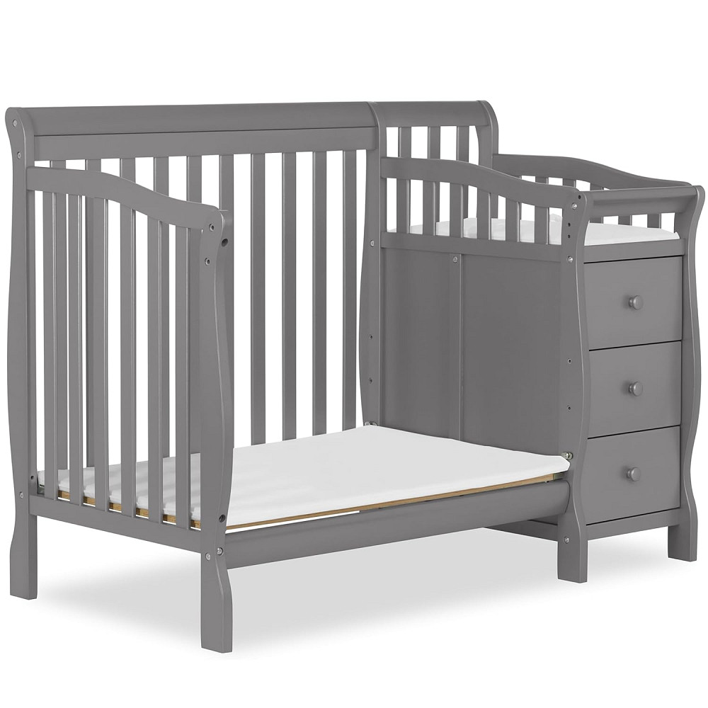 Dream On Me Jayden 4‑in‑1 Mini Convertible Baby Crib & Changer with Storage, Steel Grey, Pinewood, G Richmond - photo 6