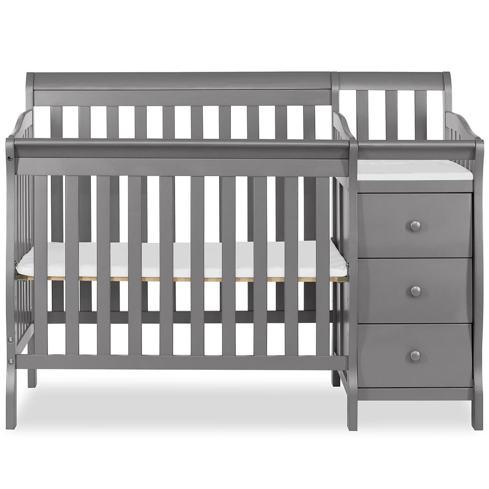 Dream On Me Jayden 4‑in‑1 Mini Convertible Baby Crib & Changer with Storage, Steel Grey, Pinewood, G Richmond - photo 5