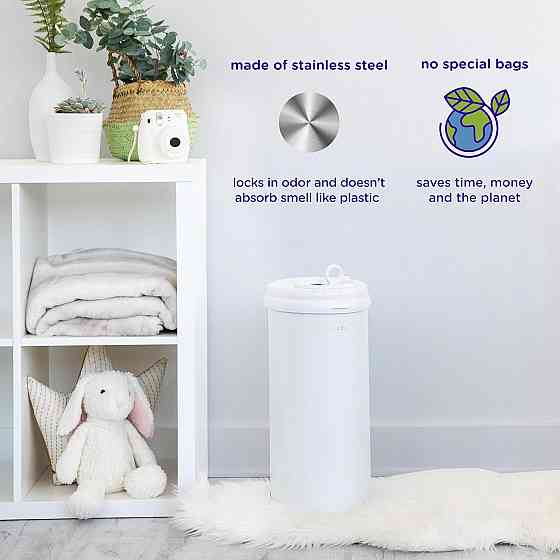 Ubbi Steel Diaper Pail, Odor Locking, No Special Bag Required, Award-Winning, Registry Must-Have, Wh Richmond