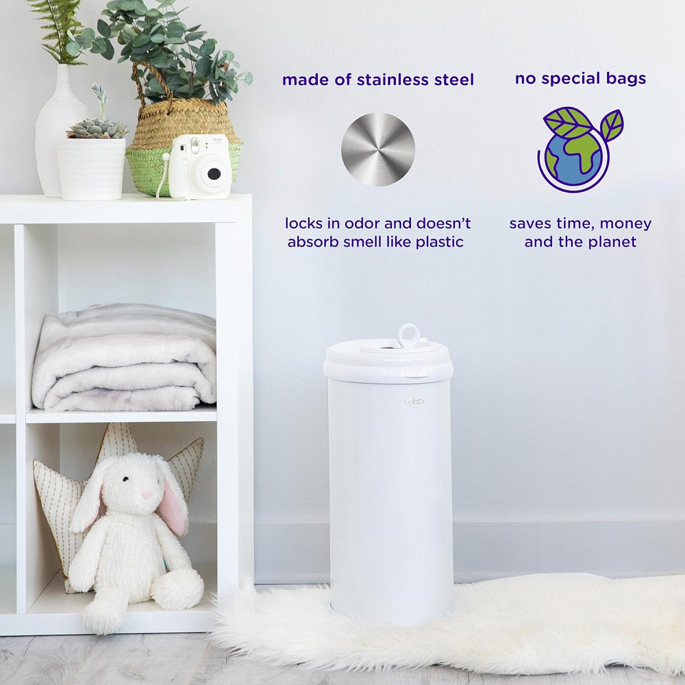 Ubbi Steel Diaper Pail, Odor Locking, No Special Bag Required, Award-Winning, Registry Must-Have, Wh Richmond - photo 4
