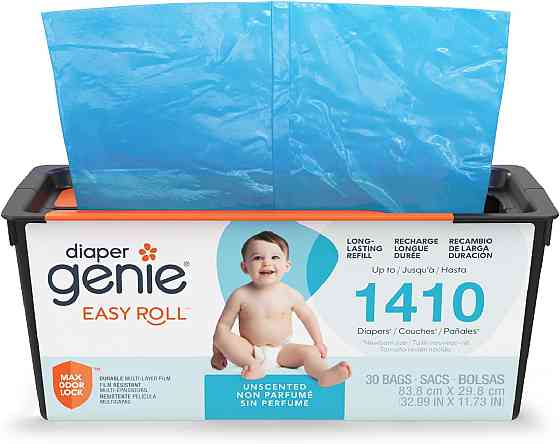 Diaper Genie Easy Roll Refill | 30 Bags Per Refill | Holds Up to 1410 Newborn Diapers | Odor Control
