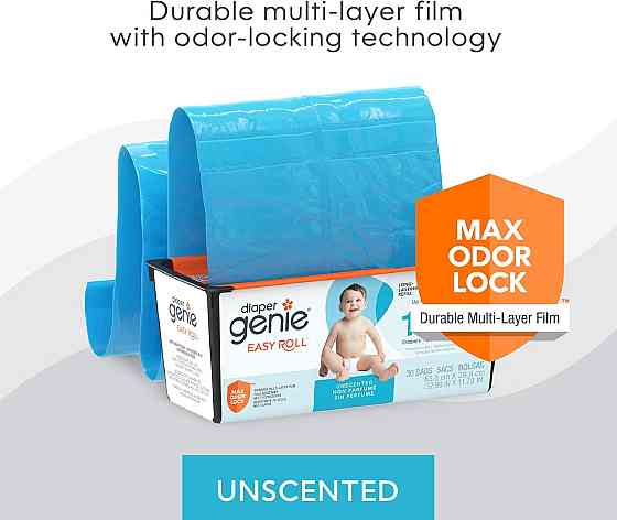 Diaper Genie Easy Roll Refill | 30 Bags Per Refill | Holds Up to 1410 Newborn Diapers | Odor Control Richmond