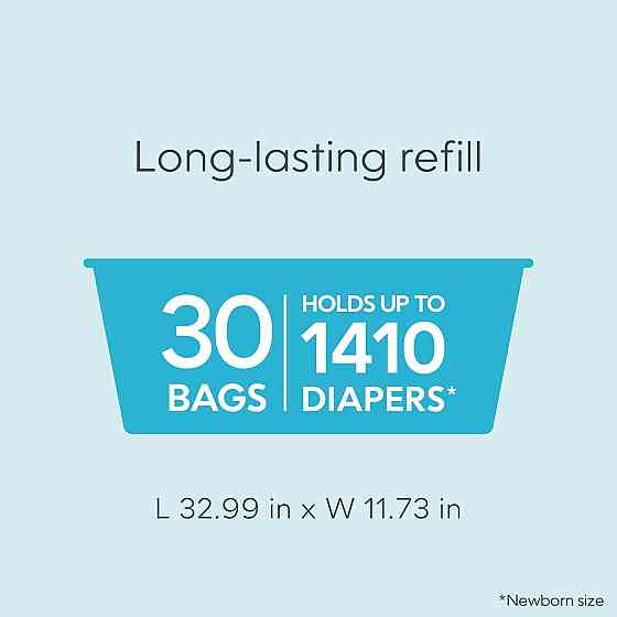 Diaper Genie Easy Roll Refill | 30 Bags Per Refill | Holds Up to 1410 Newborn Diapers | Odor Control Richmond