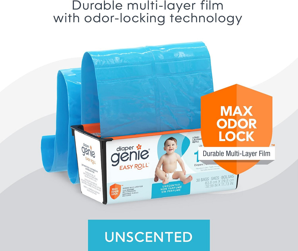 Diaper Genie Easy Roll Refill | 30 Bags Per Refill | Holds Up to 1410 Newborn Diapers | Odor Control Richmond - photo 3