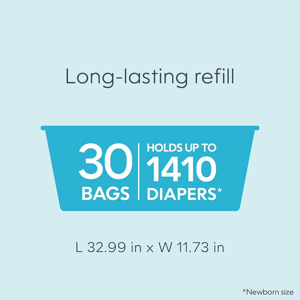 Diaper Genie Easy Roll Refill | 30 Bags Per Refill | Holds Up to 1410 Newborn Diapers | Odor Control Richmond - photo 4