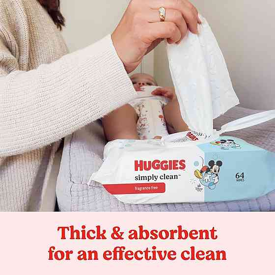 Huggies Simply Clean Unscented Baby Diaper Wipes, 11 Flip-Top Packs (704 Wipes Total), Packaging May Richmond