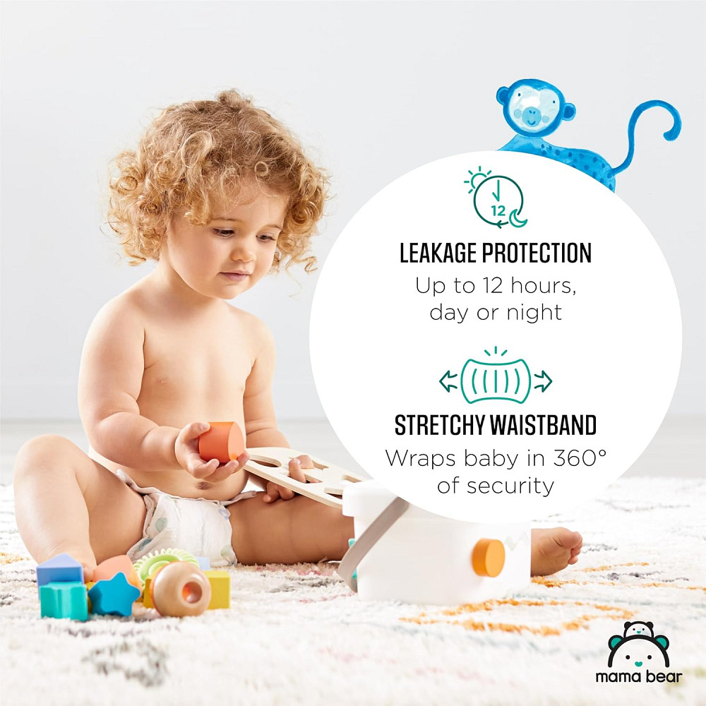 Amazon Brand - Mama Bear Gentle Touch Baby Diapers, Size 5, 27+ lb, Leak Protection, 12 Hours Protec Richmond - photo 7