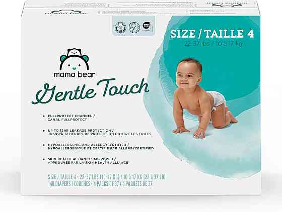 Amazon Brand - Mama Bear Gentle Touch Baby Diapers, Formulated without Fragrance, Size 4, 148 Count  Richmond