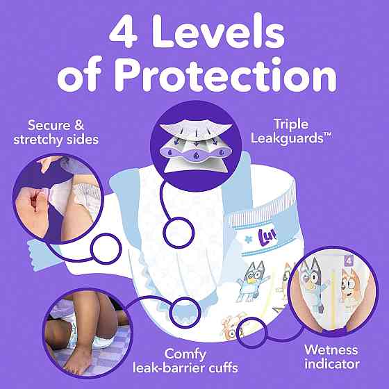 Luvs Size 8 Baby Diapers, Platinum Protection Bluey Diapers for Day & Night,Size 8, 108 Count Richmond