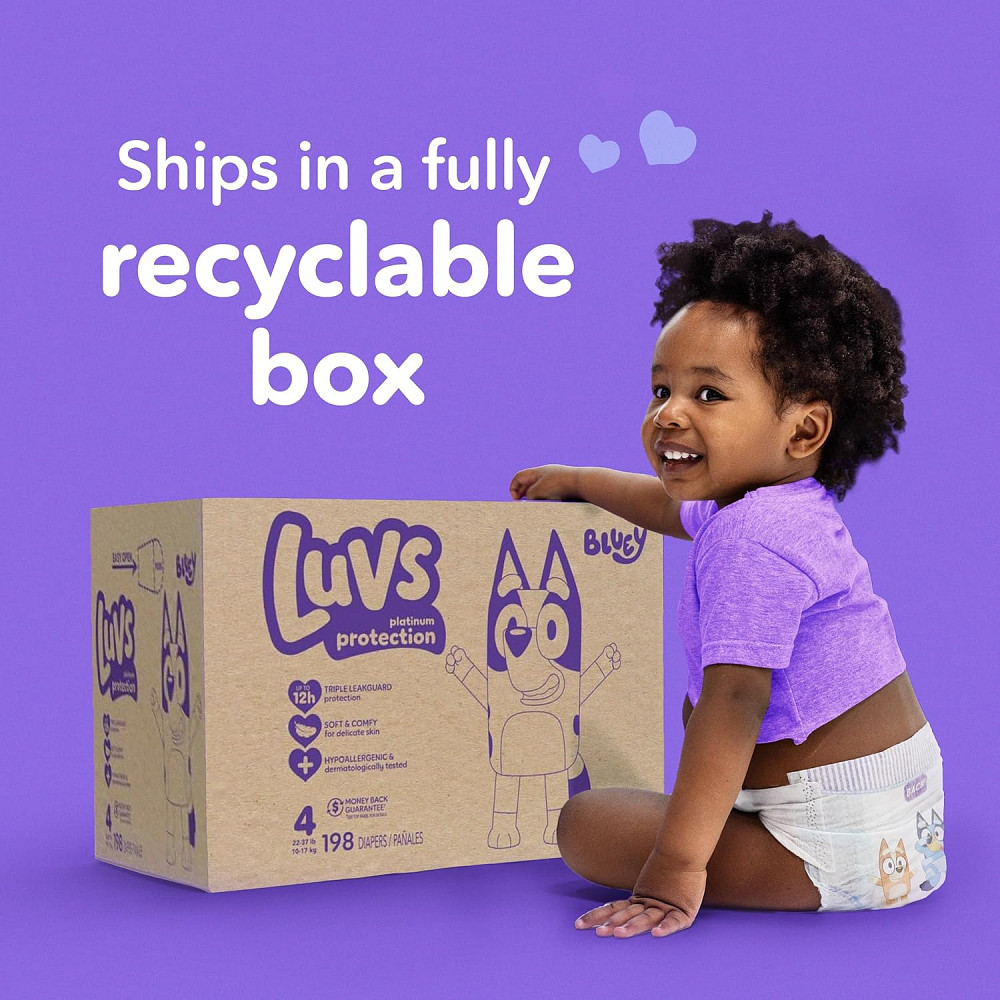 Luvs Size 8 Baby Diapers, Platinum Protection Bluey Diapers for Day & Night,Size 8, 108 Count Richmond - photo 9