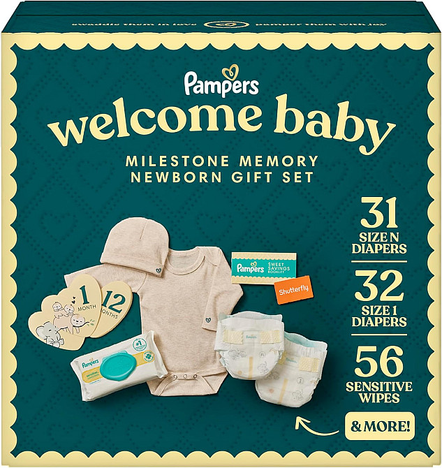Pampers Gift Set, Disposable Diapers, Sensitive Wipes, & Milestone Gifts Richmond - photo 1