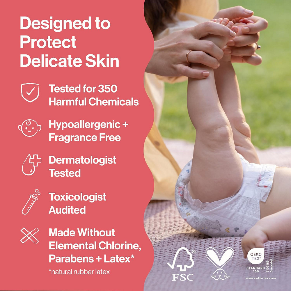 The Honest Company Comfort Dry Disposable Daytime Diapers for Sensitive Skin, Hypoallergenic, Space  Richmond - photo 2