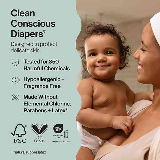 The Honest Company Comfort Dry Disposable Daytime Diapers for Sensitive Skin, Hypoallergenic, All th Richmond