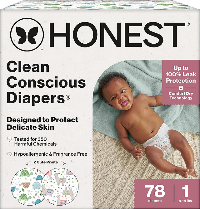 The Honest Company Comfort Dry Disposable Daytime Diapers for Sensitive Skin, Hypoallergenic, All th Richmond - photo 1