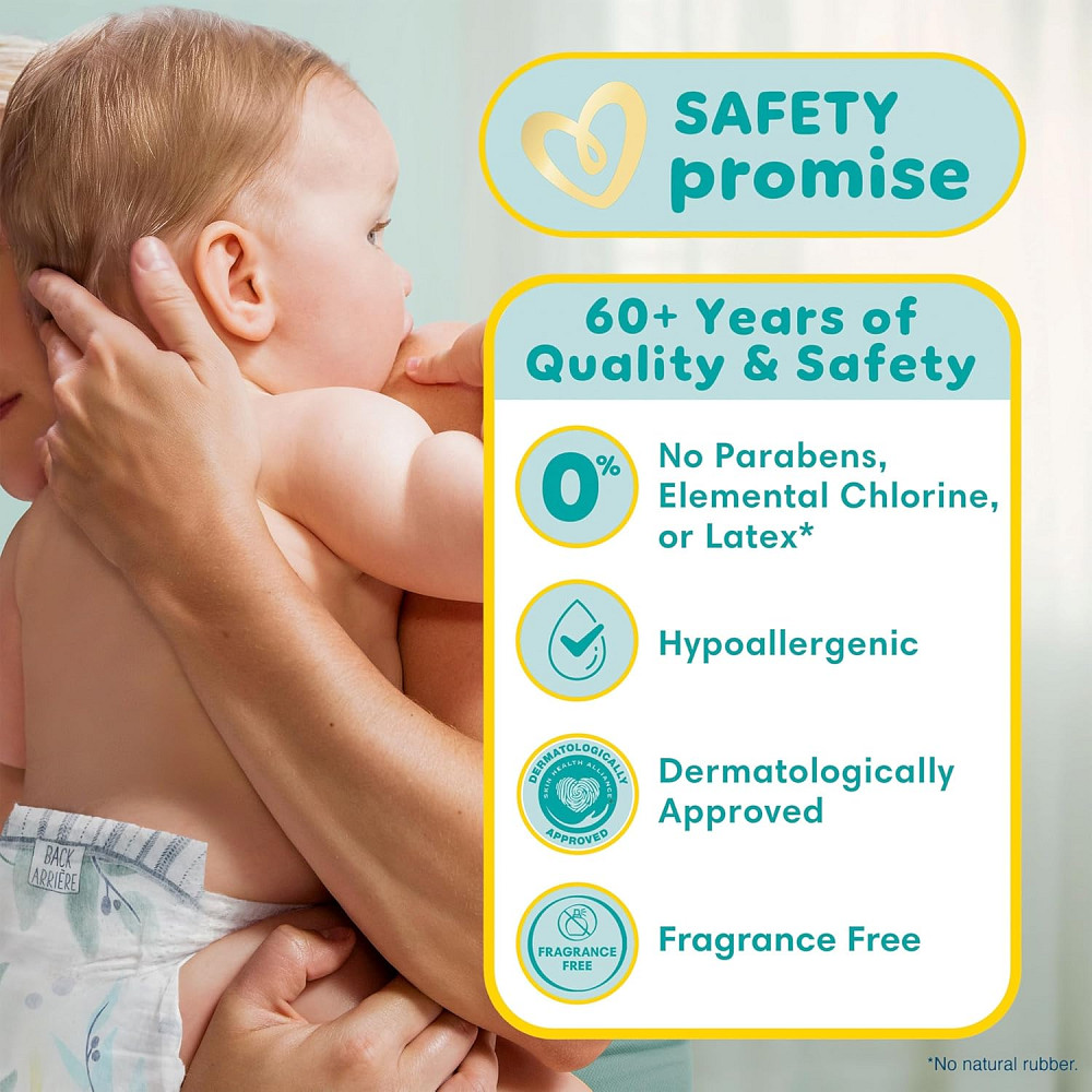 Pampers Pure Baby Diapers, Size 6 (35+ lbs), 108, Up to 100% Leakproof, Premium Hypoallergenic Soft  Richmond - photo 4