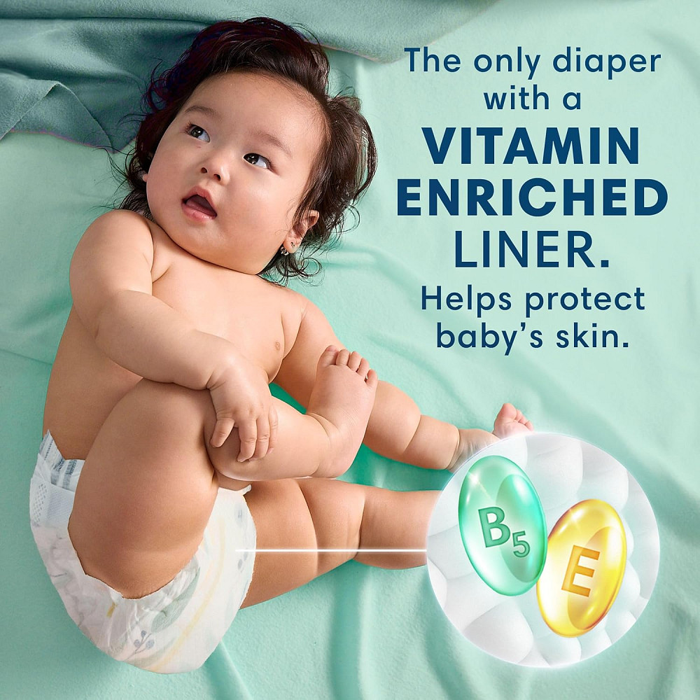 Pampers Pure Baby Diapers, Size 6 (35+ lbs), 108, Up to 100% Leakproof, Premium Hypoallergenic Soft  Richmond - photo 3
