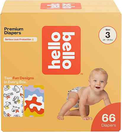 Hello Bello Premium Diapers Size 3, Capital Critters & Get in The Groove Designs, 66ct Club Box Richmond