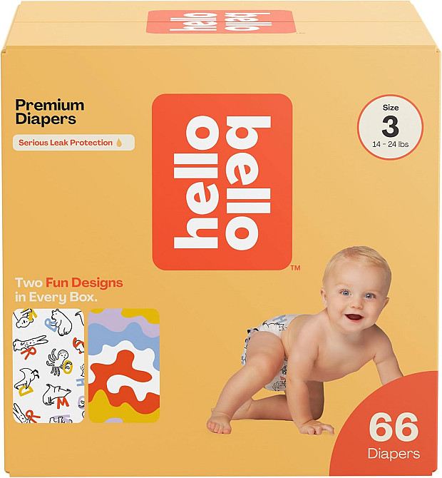 Hello Bello Premium Diapers Size 3, Capital Critters & Get in The Groove Designs, 66ct Club Box Richmond - photo 1