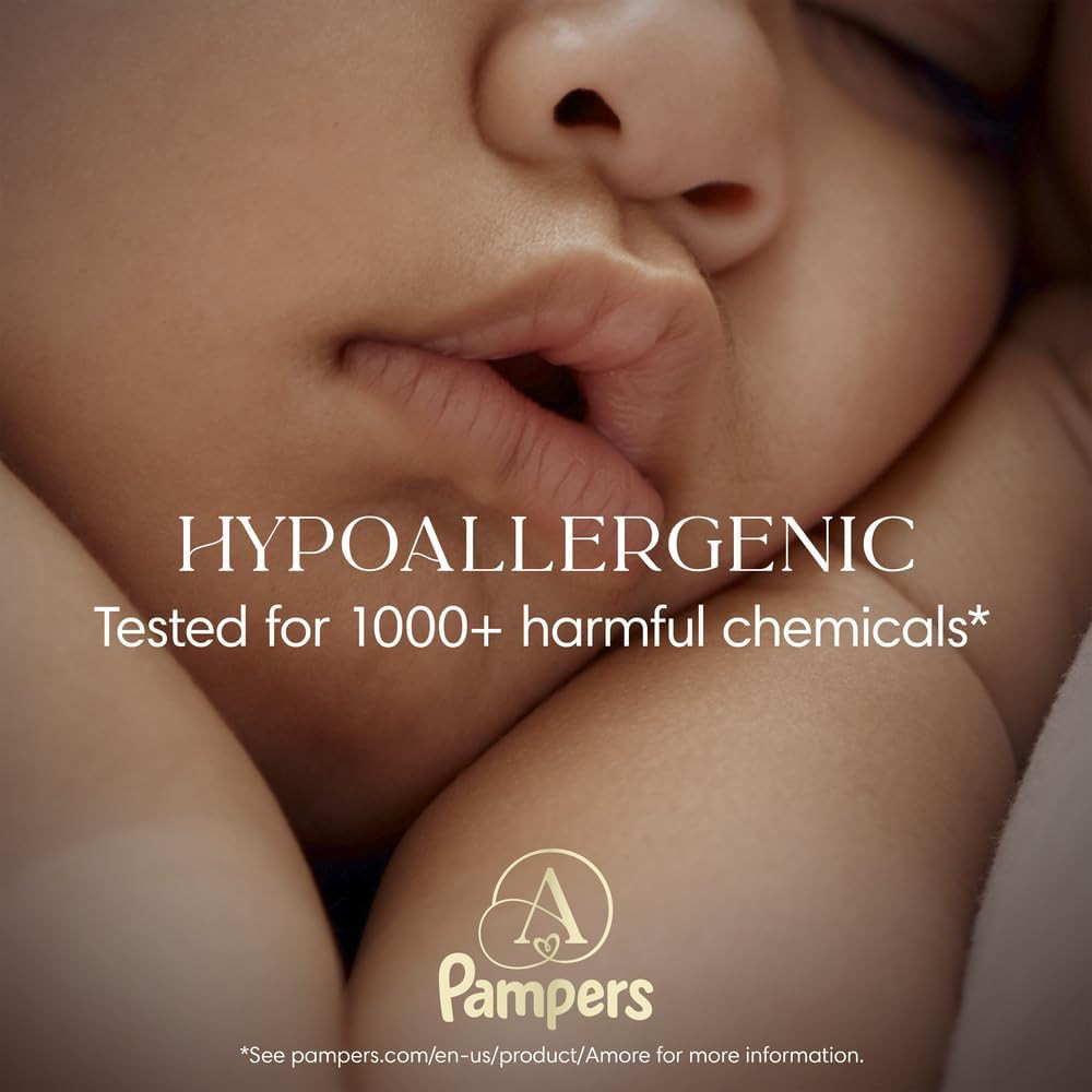 Pampers Amore, Size 5 (20-37 lbs), 132 Count, Our Best Diaper – Hypoallergenic & Fragrance Free, Up  Richmond - photo 4