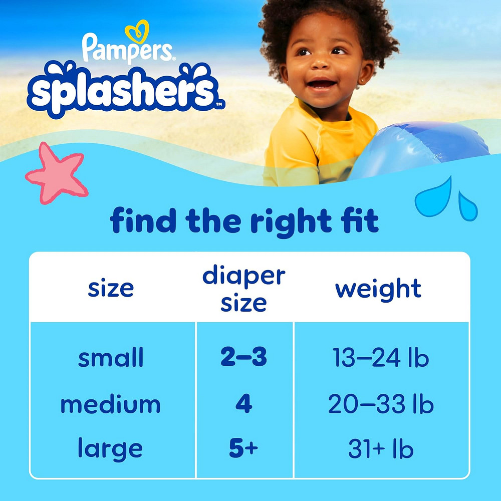 Pampers Swim Diapers - Splashers - Size 4, 18 Count, Gap-Free Disposable Baby Swimming Pants Richmond - photo 10