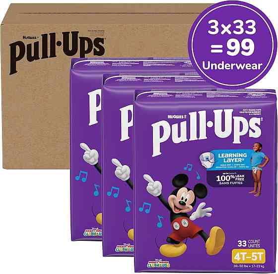 Pull-Ups Boys' Potty Training Pants, Size 4T-5T Training Underwear (38-50 lbs), 99 Count Richmond