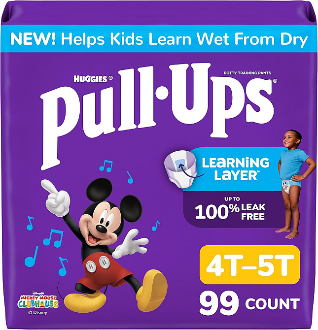 Pull-Ups Boys' Potty Training Pants, Size 4T-5T Training Underwear (38-50 lbs), 99 Count Richmond - photo 1