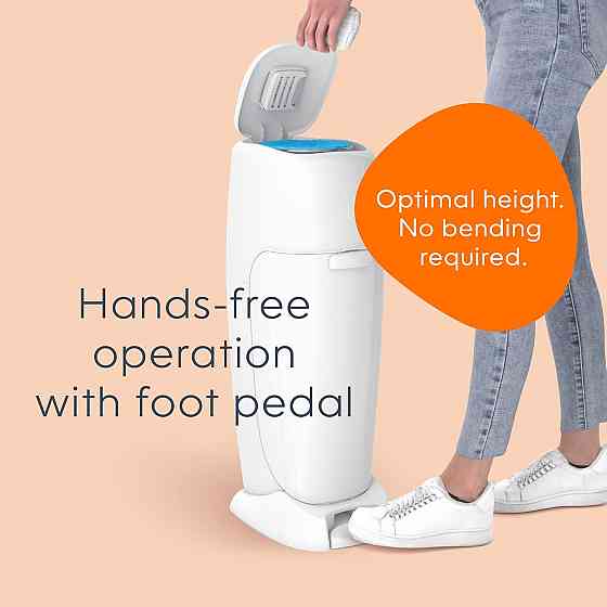 Diaper Genie Complete Diaper Pail (White) – Includes 1 Refill (Holds 270 Newborn Diapers) & 1 Carbon Richmond